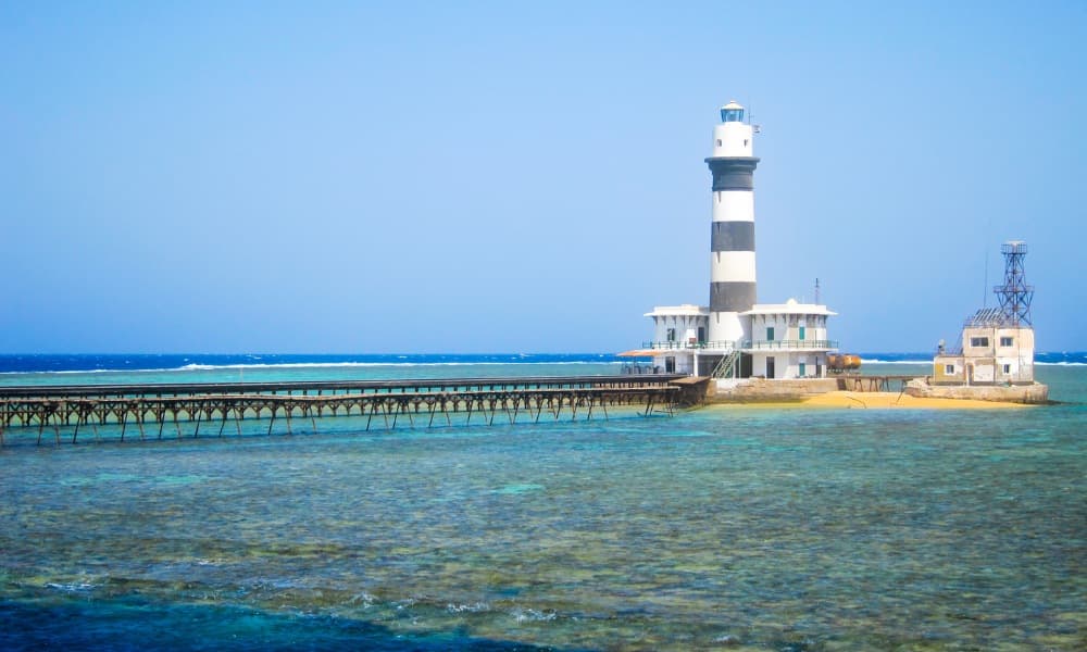 The Daedalus Reef lighthouse island