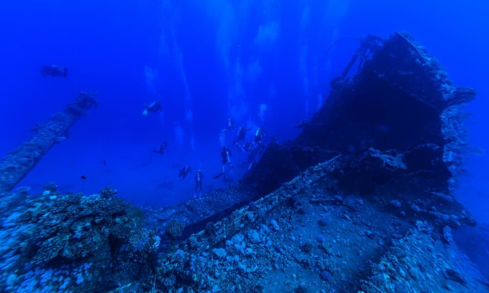 A Red Sea wreck in clear water