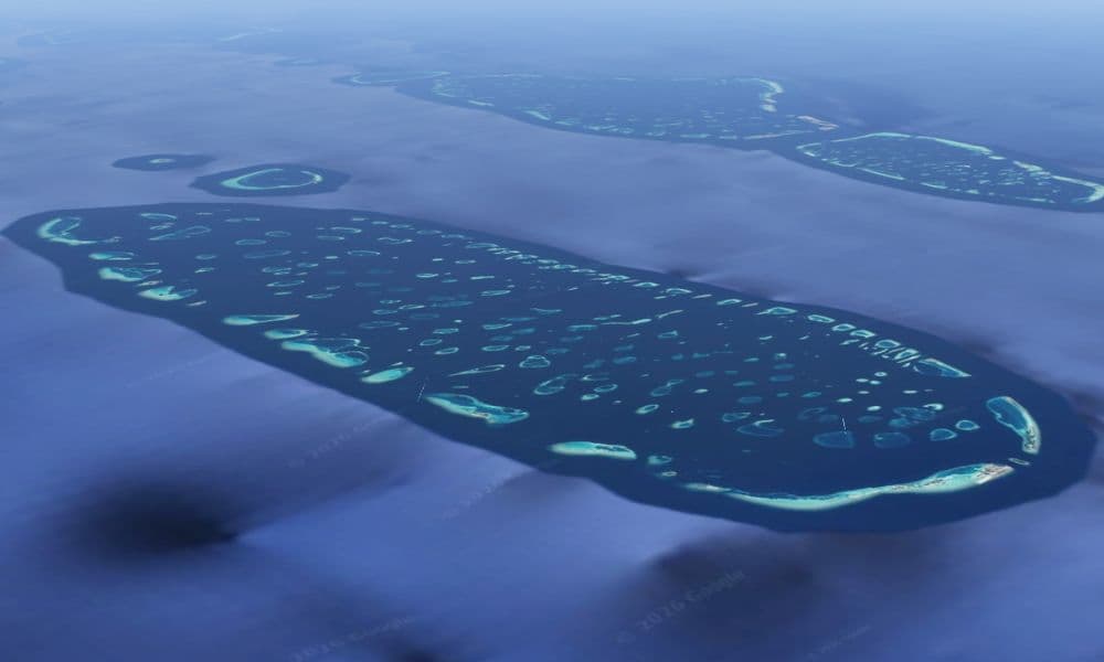Aerial map of Ari Atoll