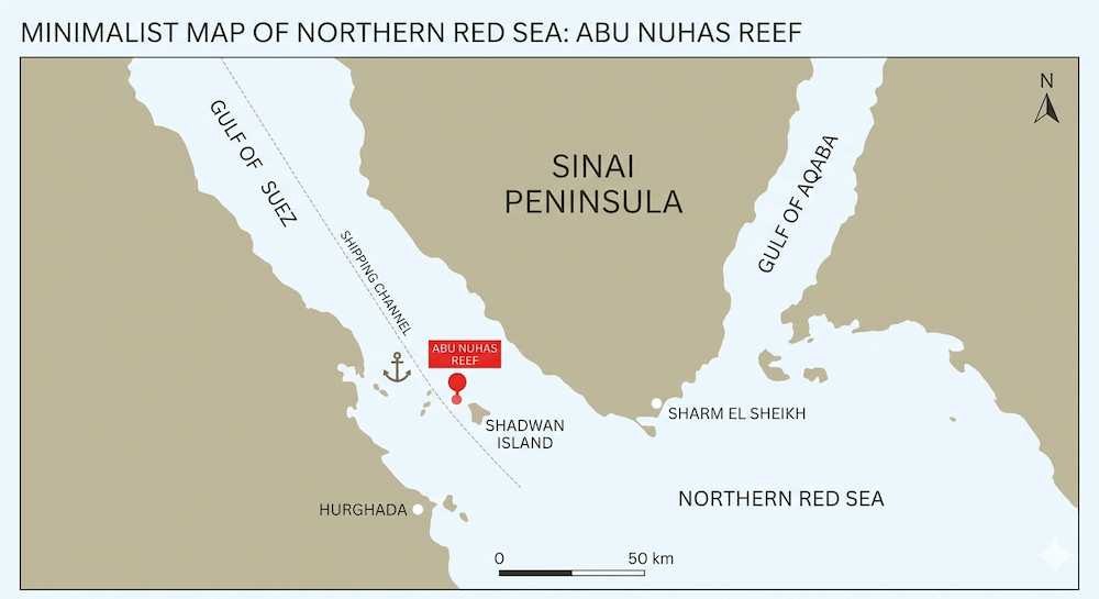 diving Abu Nuhas Map