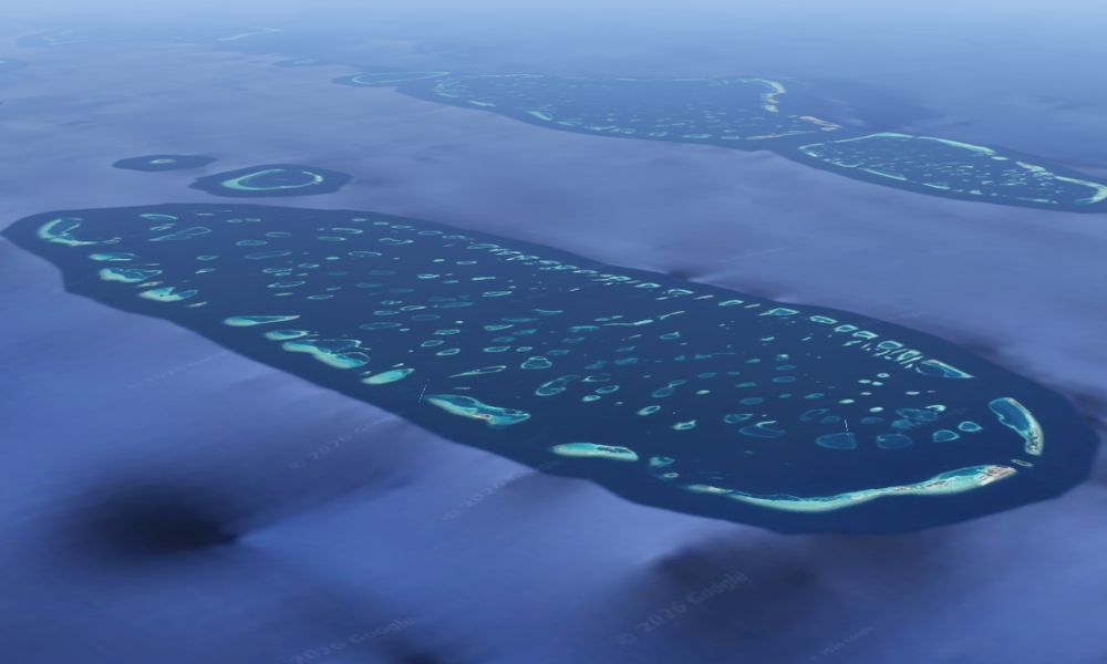 South Ari Atoll Aerial Map