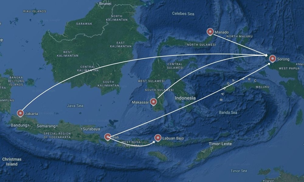 Raja ampat vs Komodo Map